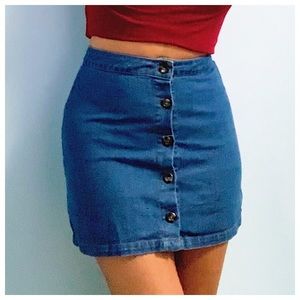 High Waisted Denim Skirt